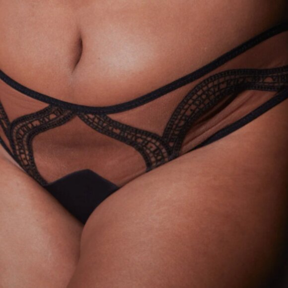 Thistle and Spire Manifesto corset set 2 piece bikini Black Toffee nude NWT 2/3X - Picture 2 of 4